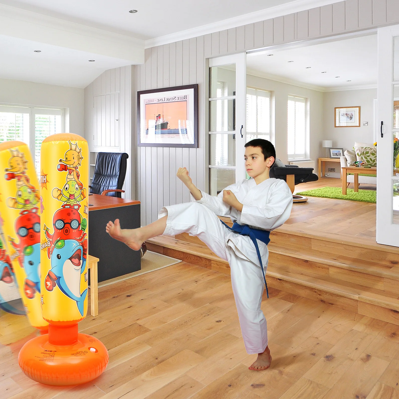 

1Pc Fitness Punching Sandbag Adults Inflatable Tumbler Boxing Toy for Children
