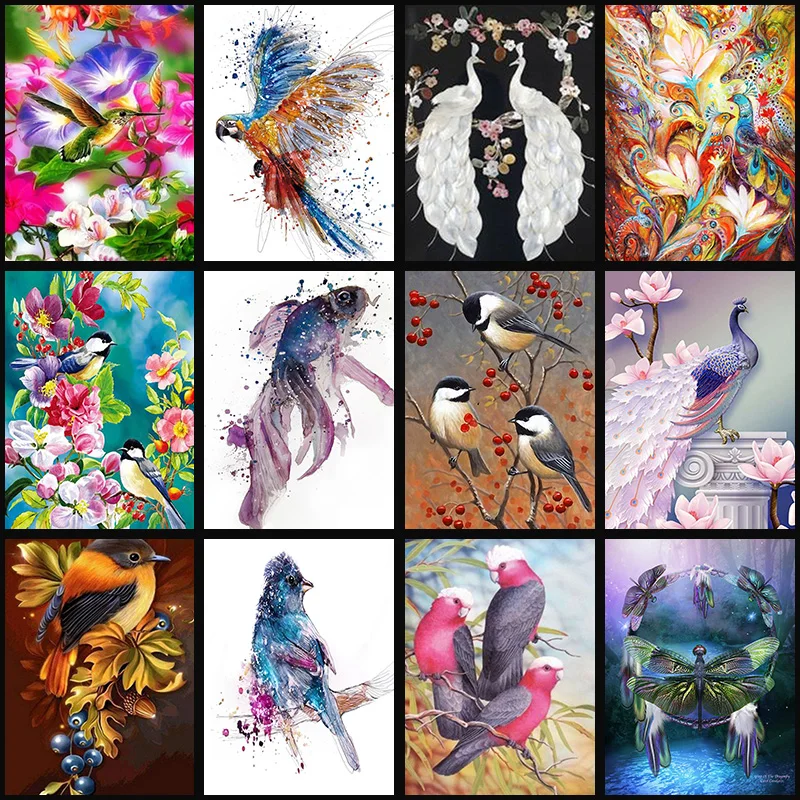 Алмазная вышивка сделай сам мозаика с животными птицами крестиком пейзаж