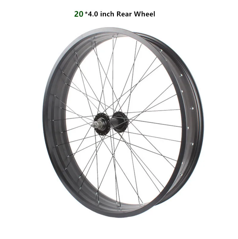 20 inch rear wheel Бренд 20 26 Дюймов 4,0 широкая Толстая шина снегоход пляж грубая шина алюминиевый сплав набор колес внутренняя труба шины передние и задние колеса - Цвет: 20 inch rear wheel