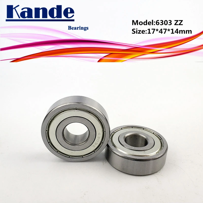 Kande 6303ZZ 2PCS ABEC-5 6303 2Z Однорядный радиальный шарикоподшипник 17x47x14 мм 6303Z подшипник |