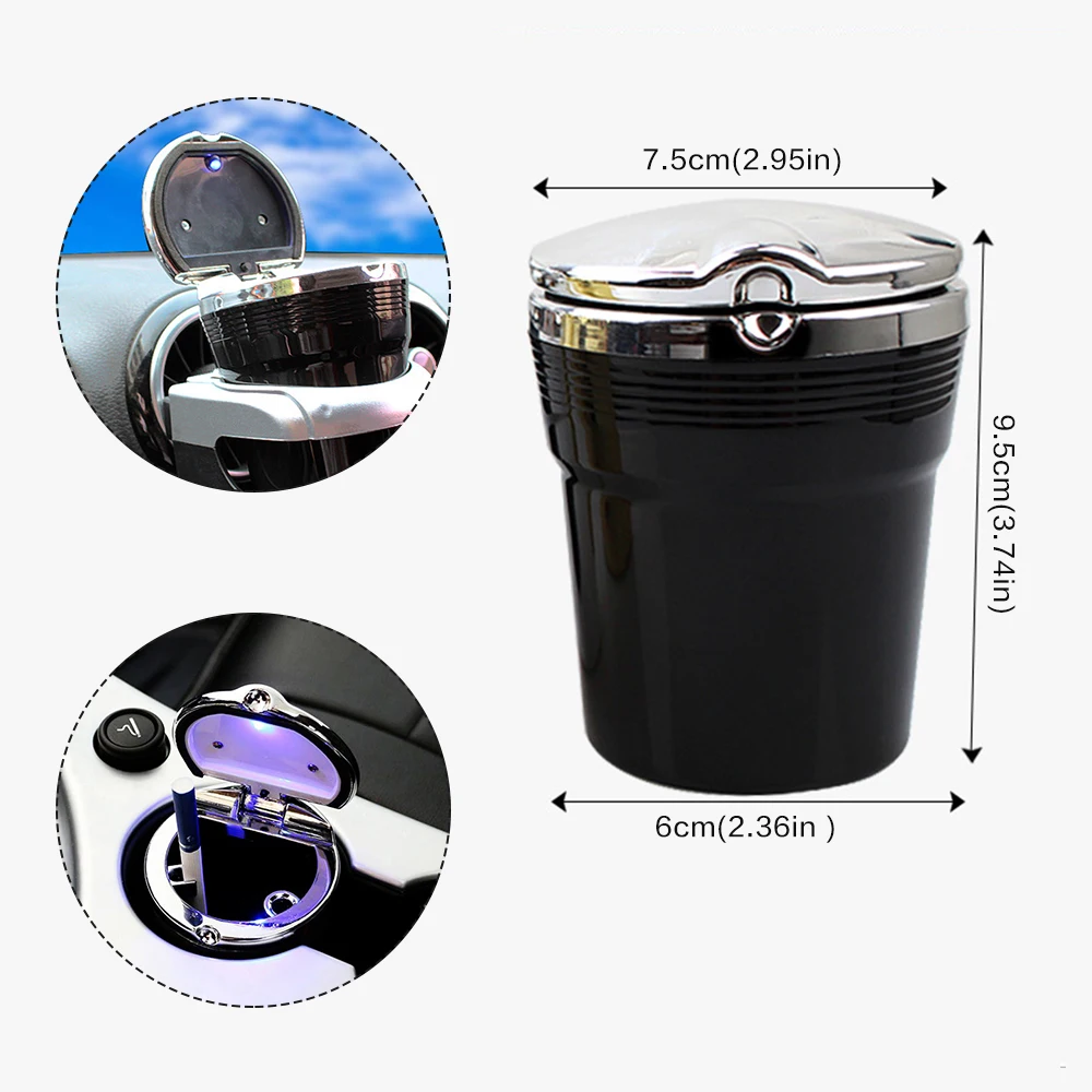

Universal Car Ashtray Portable Car Ashtray Home Office Smokeless Ashtray Cigarette Cylinder Personality Ashtray Storage Holder