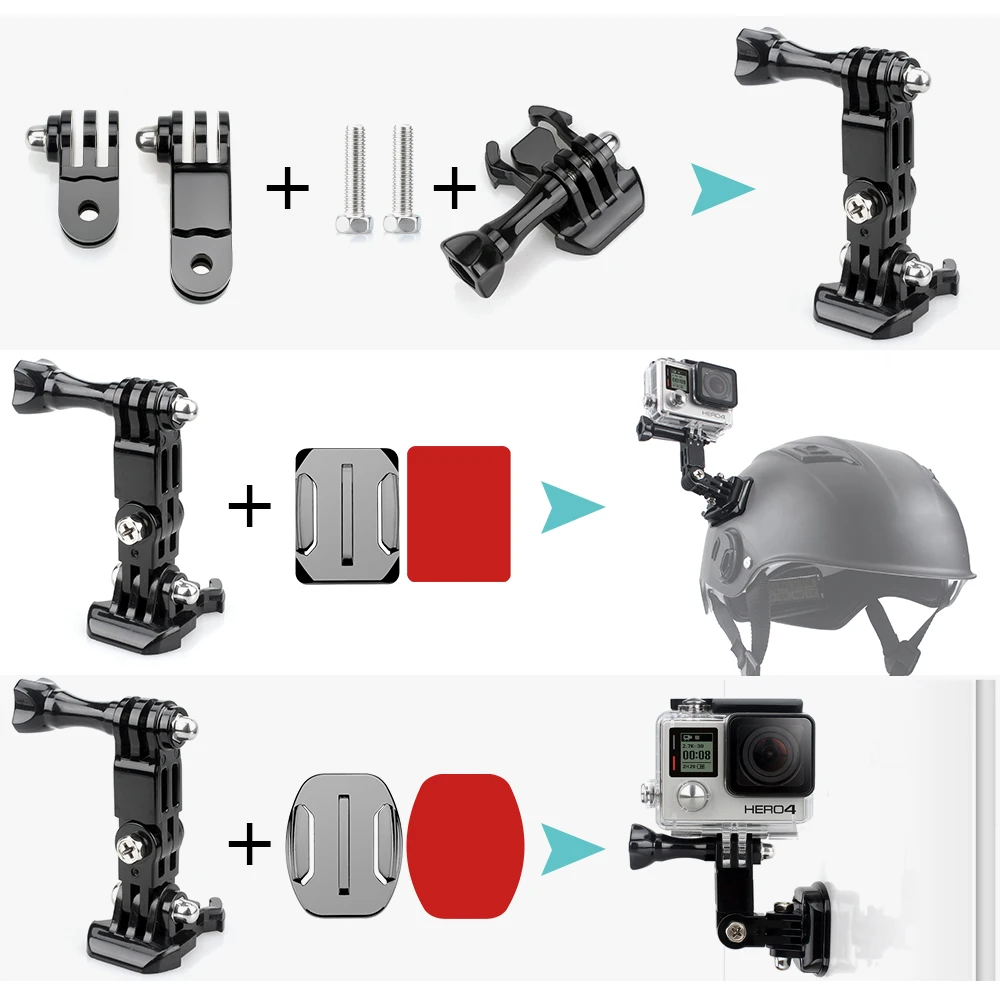 Vamson для Go Pro Ways Поворотная Кнопка крепление GoPro Hero 8 7 6 5 4 YI 4K Eken мотоциклетный шлем