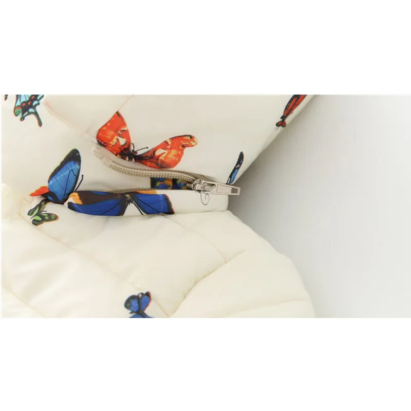 Зимнее пальто для девочек детское детские Цвет куртка на молнии с принтом