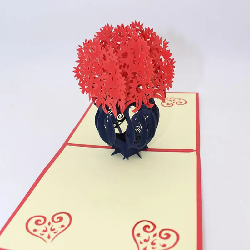 Вечерние 3D всплывающие Открытки День Святого Валентина рождения Юбилей