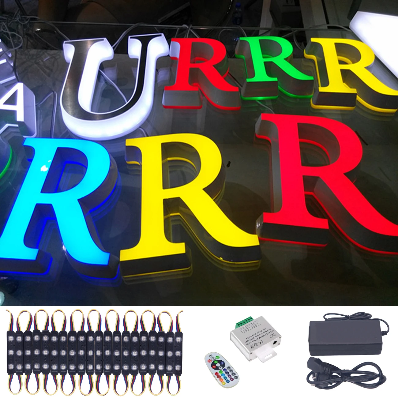 

RGB 5050 Светодиодный модуль DC12V 3 светодиодный s водонепроницаемый наружный рекламный светильник с подсветкой для рекламного билборда рекламн...