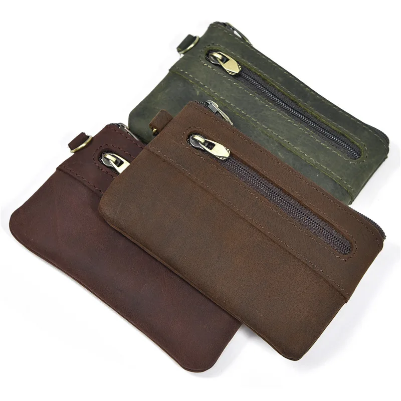 

Men's Card Wallet Short Money Clip Pu Leather Zipper Casual Simple Coin Purse 2020 Anti-theft Retro Gift Bag