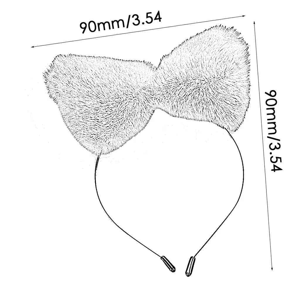 Женский ободок с помпонами из искусственного меха милый кошачьими ушками для