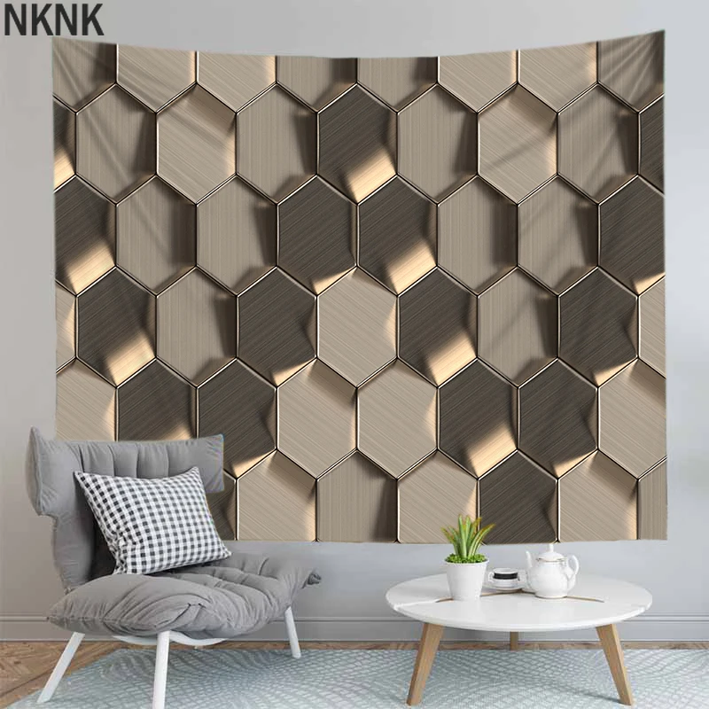 

Honeycomb Geometric Wall Hanging Tapestry For Bedroom Home Decor Walls Cloth Psychedelic Tapestries