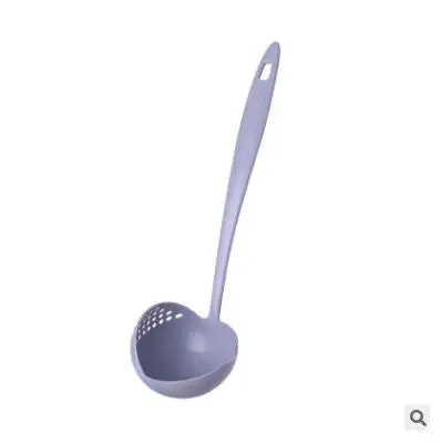 1pcs blue 1/2 шт кухонные принадлежности Кухонные лопаты 2 в 1 длинная ручка лопатка для дыни пластиковая ложка дуршлаг Суп Ситечко кухонные принадлежности - Цвет: 1pcs blue