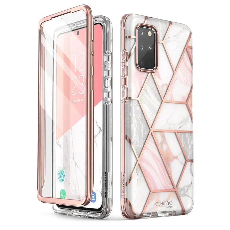 

I-BLASON WITH Built-in Screen Protector For Samsung Galaxy S20 Plus 5G Case Cosmo Full-Body Glitter Marble Bumper Cover Case