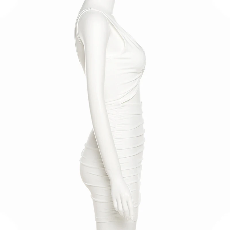 

Summer Party Sexy Mini Dress Strapless Hollow Out Dresses Club Vacation Solid Wrap Dress