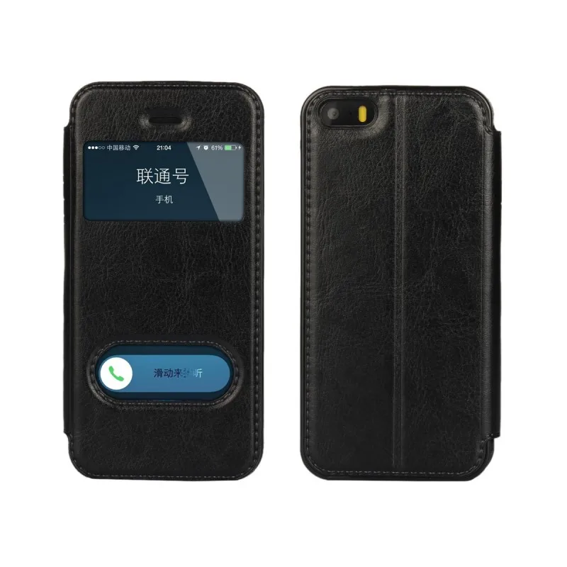 Black Роскошные кожаные Встроенная чехол для Apple iphone X для iphone 6 6s 7 8 Plus Smart PU Кожаные чехлы для iphone 5 5S SE 6 6s чехол - Цвет: Black