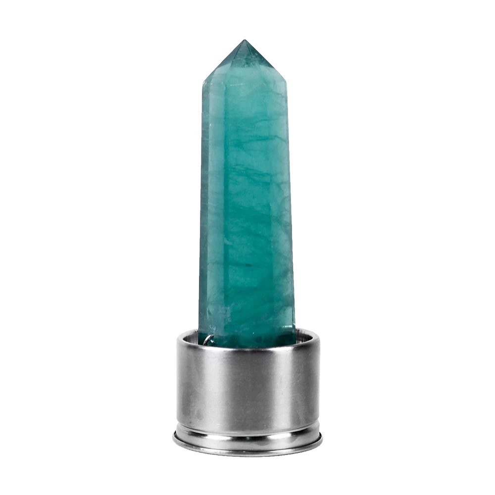green fluorite Натуральный кристалл Колонка энергия здоровый стакан для воды стеклянная бутылка для воды эликсир Кристалл обелиск палочка Исцеление натуральный драгоценный камень кварц - Цвет: green fluorite