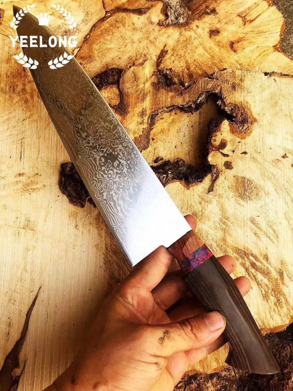 Дамасский нож шеф-повара, японский кухонный нож Gyuto, инструмент для приготовления мяса vg10, ядро из нержавеющей стали со стабилизированной деревянной ручкой