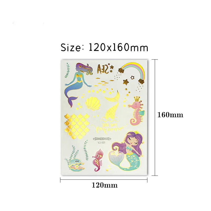 

Mermaid Tattoo Kids Face Temporary Tattoo Child Tattoo Sticker Body Tatoo for Kids Cute Tattoo Children Tattoo 160*120 MM