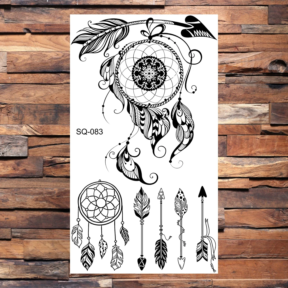 Ловец снов луна цветок временные татуировки для взрослых и детей тату на руку