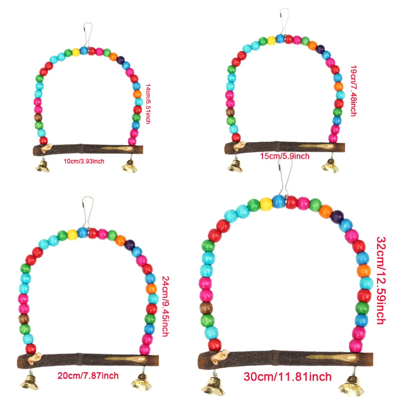 Натуральные Деревянные попугаи качающаяся игрушка красочные Lovebird качели для