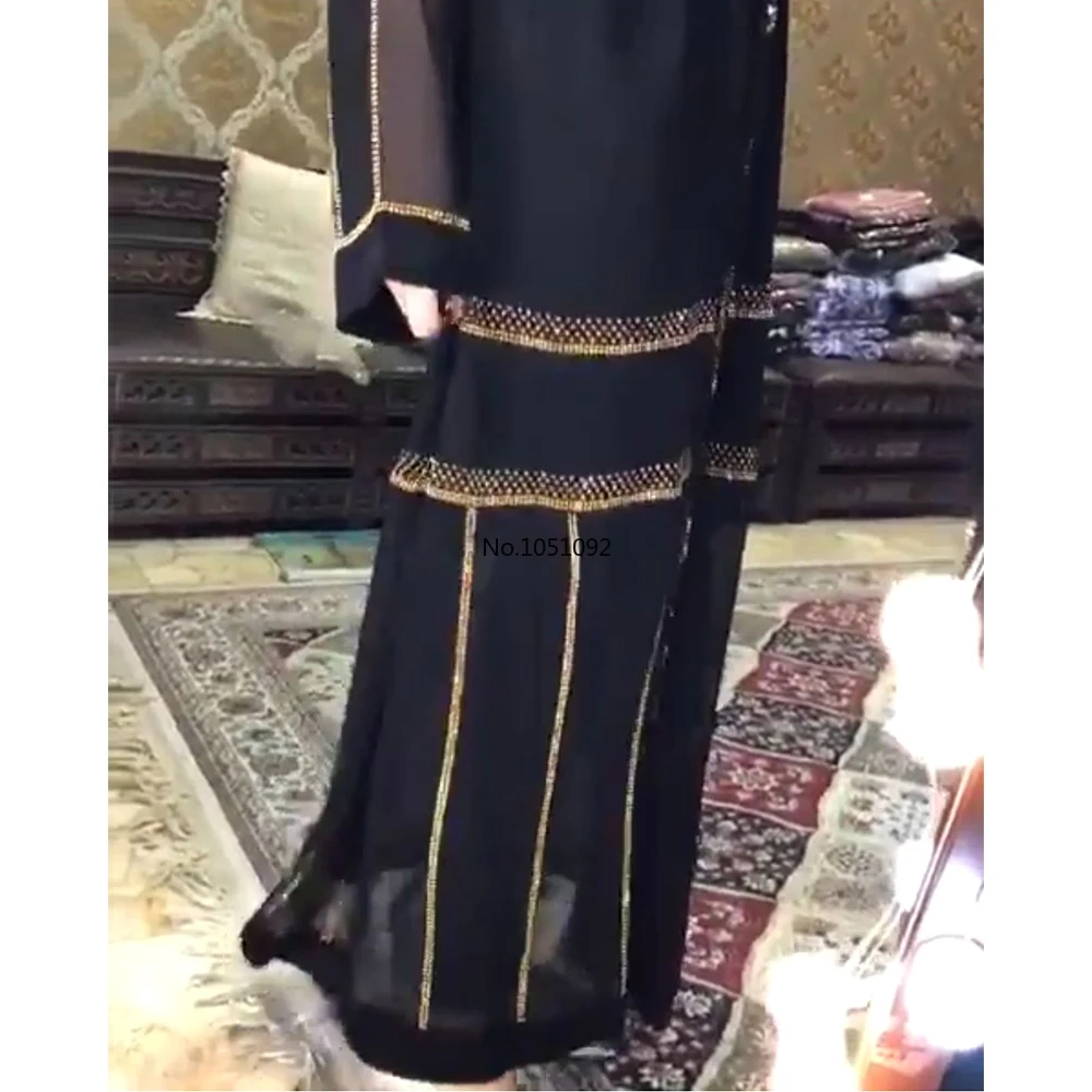 Женское длинное хиджаб черное платье кимоно мусульманская одежда Caftan Marocain