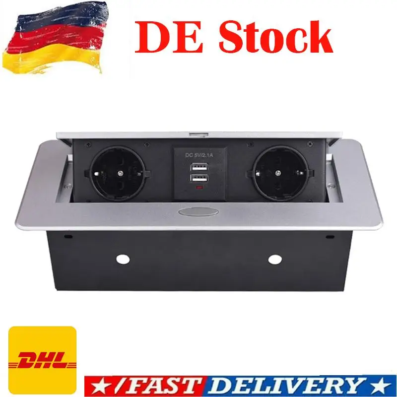 Круглая угловая амортизированная мультимедийная розетка настольная Выдвижная