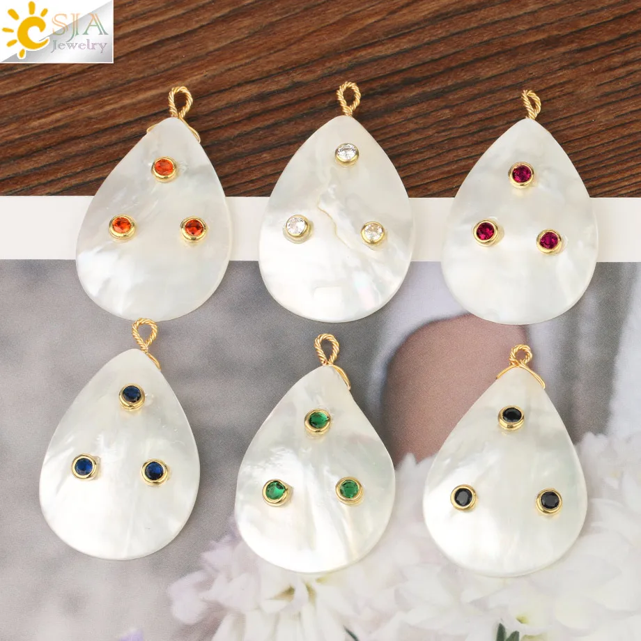 Аксессуары для подвесок CSJA с пресноводным жемчугом в форме капли