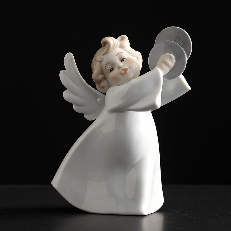 Изысканное изготовленное вручную фарфоровый ангел фигурки с изящным кукольным