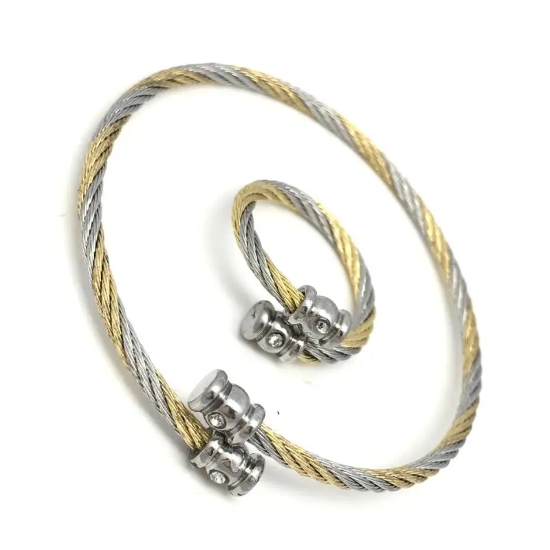 Регулируемый Комплект бижутерии LOOKER в стиле ретро браслет и кольцо из