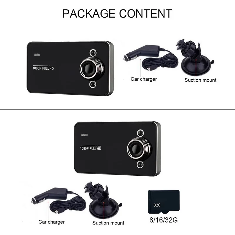 Full HD 1080P DVR Автомобильная камера 2 2/2 6 дюймов лобовое стекло регистратор ночного