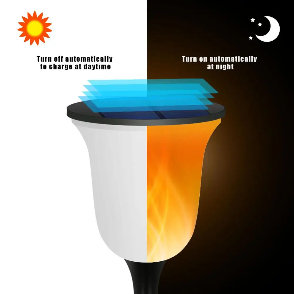 Авто Вкл/Выкл фонарь на солнечной батарее свет танец пламени дизайн Открытый