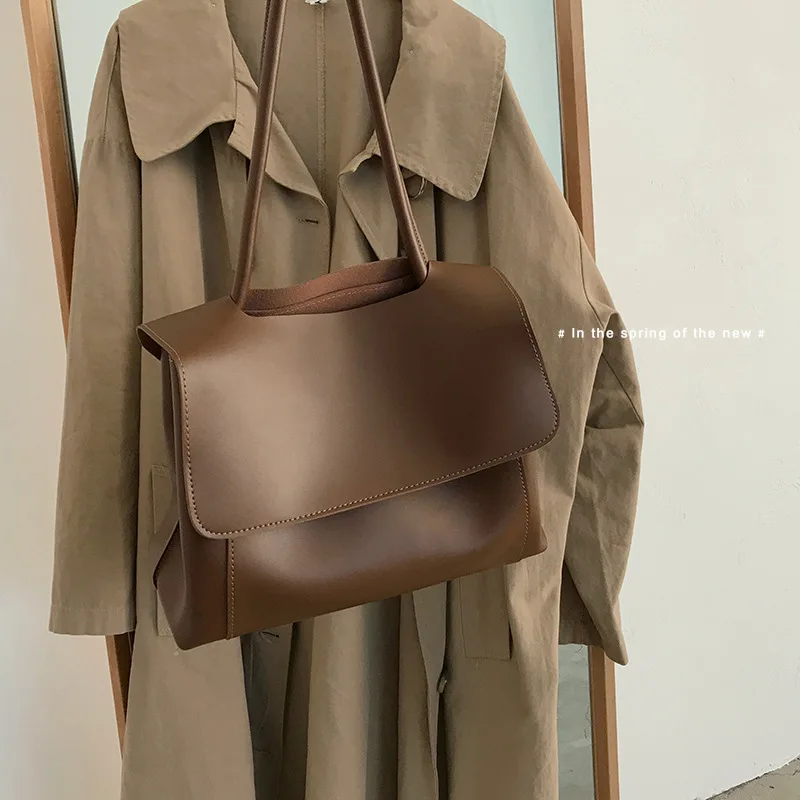 

WOMEN'S Bag Bulk Bag 2020 New Style chao wang Red Briefcase Non-mainstream Design Simple Textured Package Shoulder Large Bag