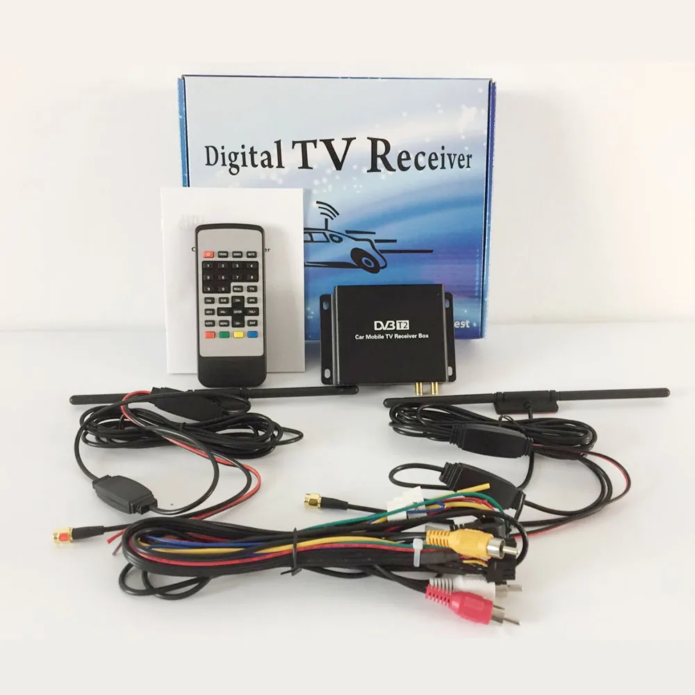 120 140 км/ч Автомобильный HD DVB T2 с двойным тюнером цифровой ТВ приёмник работает для