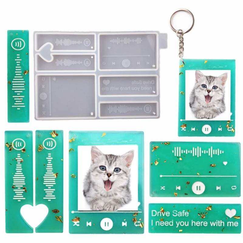 

Music Player Epoxy Resin Mold Keychain Pendant Silicone Mould DIY Crafts Jewelry Casting Tool
