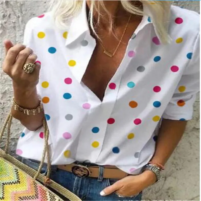 Женская блузка с длинным рукавом и V образным вырезом|Блузки| |