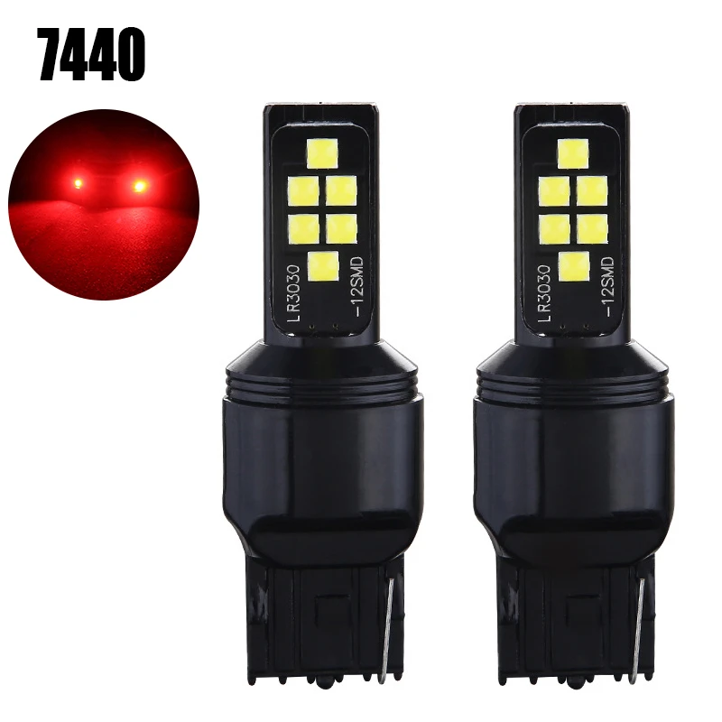 7440 T20 W21W 2 шт. 1156 P21W BA15S 1157 P21/5 Вт BAY15D T20 7440 W21/5 Вт 7443 BAU15S чип авто тормоз светильник лампа светодиодный автомобильный резервный светильник - Испускаемый цвет: 7440 T20 W21W