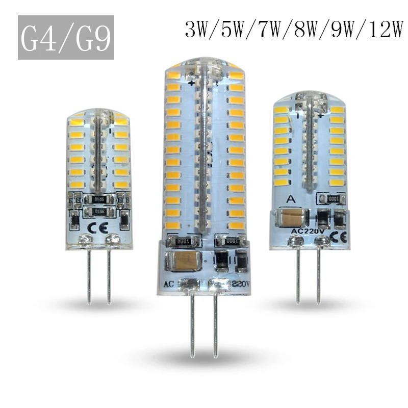 Миниатюрная Светодиодная лампа G4 с COB матрицей сменные Галогенные LED лампы
