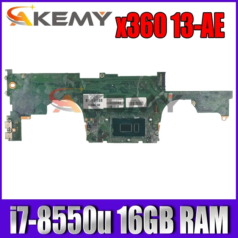 

Материнская плата для ноутбука HP X360 13-AE 13-AE012DX 941884-001 941884-601 DA0X33MBAF0, i7-8550u 16 Гб ОЗУ, 100% рабочий