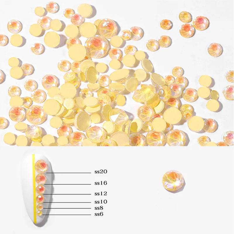 1 сумка светящиеся Сверкающие Стразы Красочные 3D украшения ногтей Flatback камни для