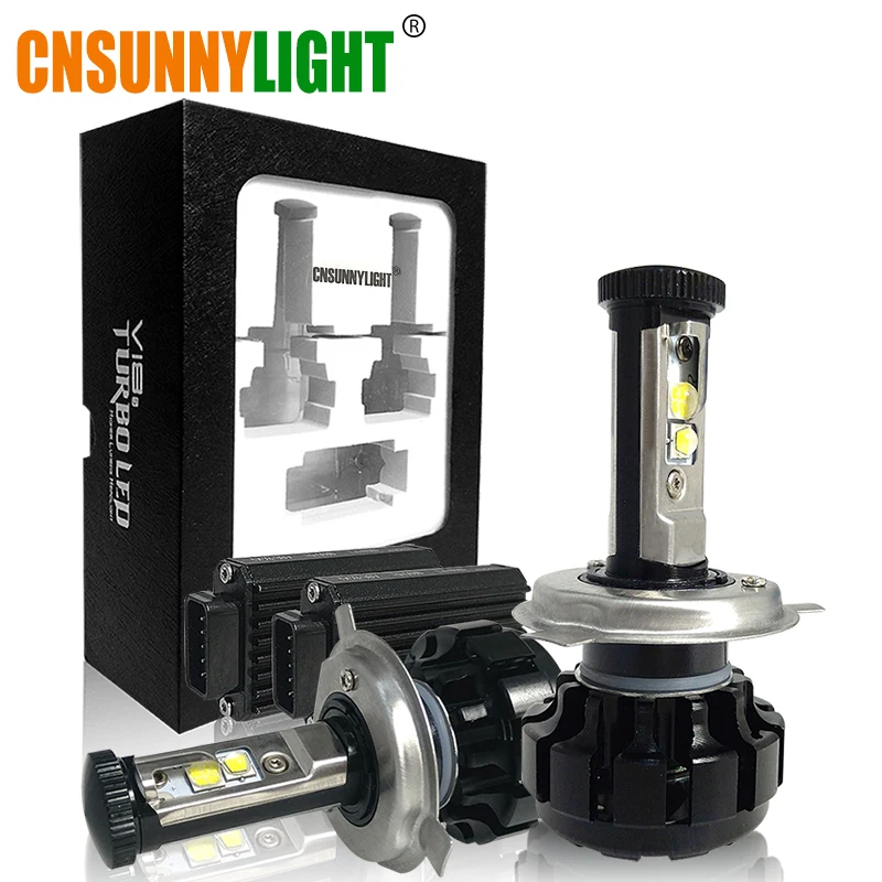 CNSUNNYLIGHT супер яркий комплект Автомобильных СВЕТОДИОДНЫХ Фар H4 H13 9007 Hi/Lo H7 H11 9005 9006 w/XHP50 Сменные лампы 6000K