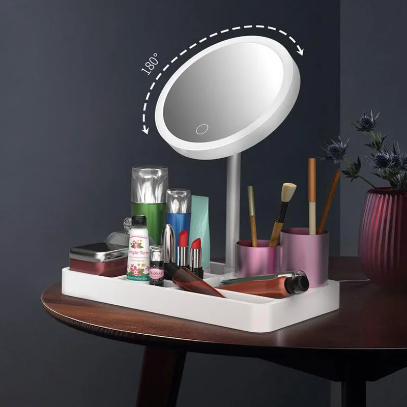 Косметическая коробка для хранения интегрированная зеркала макияжа