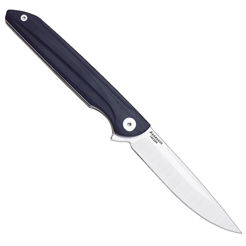 Black-Satin HARNDS CK9171 Assassin складываемый карманный нож для выживания Sandvik 14C28N Сталь G10 ручка для работы Пешие прогулки на открытом воздухе нож - Цвет: Black-Satin