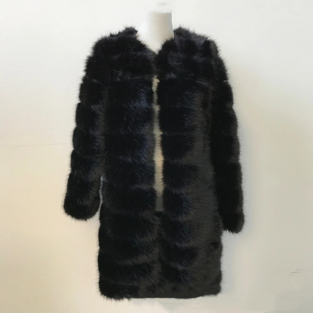 Lisa Colly New Black White Luxury Super Long Faux Fur Coat Jacket Women Thick Warm Winter Coat Fluffy Furs Jacket Coat Overcoat