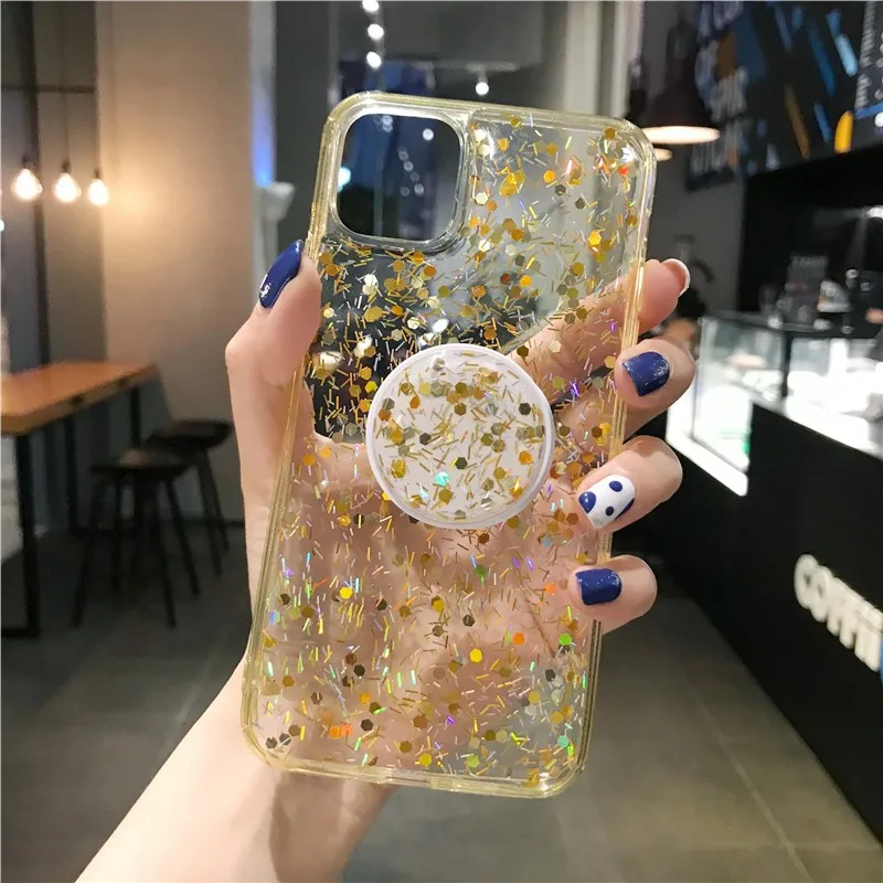 

Bracket Function Female Bling Phone Cover Case For Iphone X 11 12 Pro Xs Max Mini Xr 10 8 7 Plus Se 2 Luxury Hard Coque Fundas