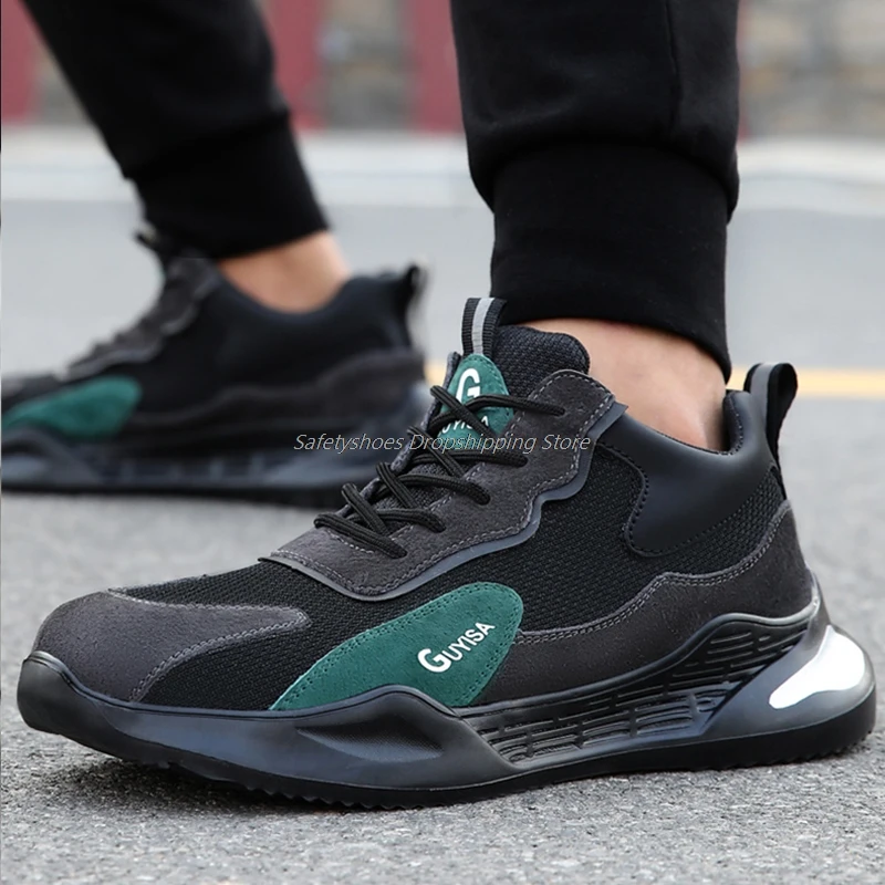 

Protective Boots Men's Safety Shoes Working Boots For Men Steel Toe Cap Shoes Anti-Smashing Boots Lightweight Shoes New Sneakers