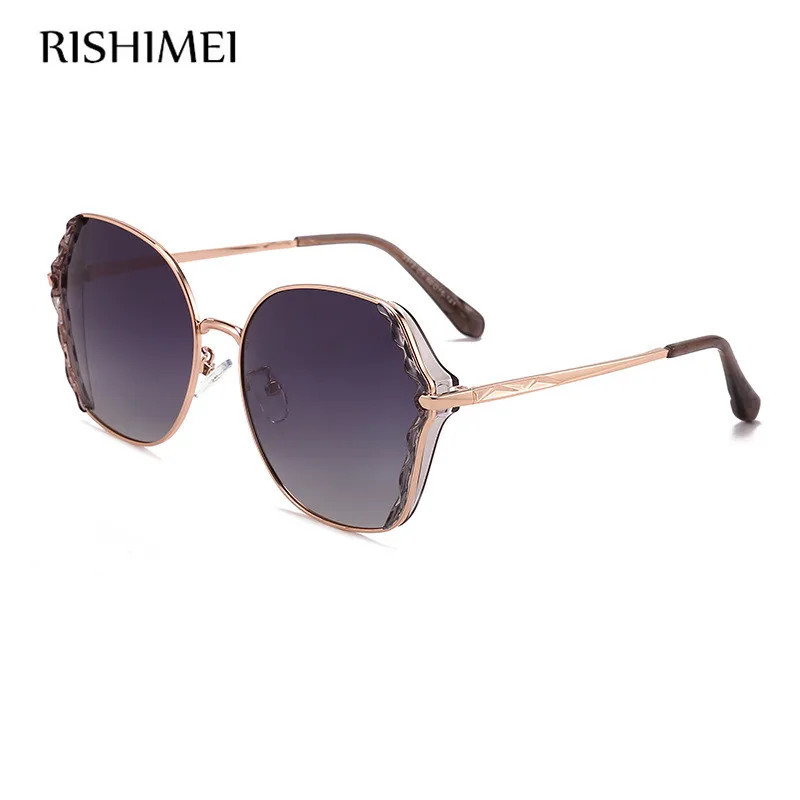 Роскошные классические поляризационные солнцезащитные очки с волнистой оправой