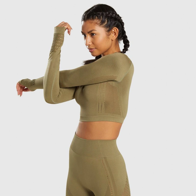 Женские спортивные Леггинсы с высокой талией штаны для йоги и рубашки бесшовный