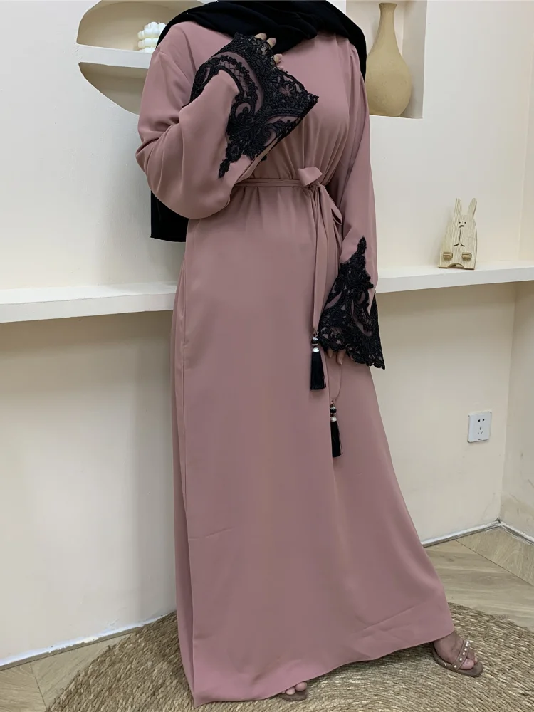 Рамадан ИД Мубарак шифоновая мусульманская женская Дубайская абайя из двух частей женская мусульманская одежда платье длинные женские пла...