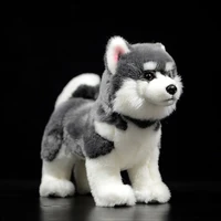 cute grey alaskan malamute simulation dog doll soft real canis lupus familiaris stuffed animal plush toy model for kids gift