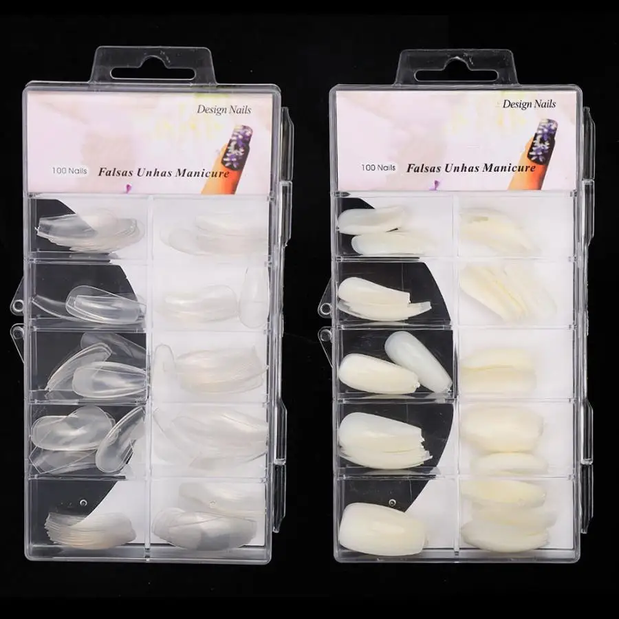 Ногти 100 шт Профессиональные натуральные накладные ногти искусство Советы УФ