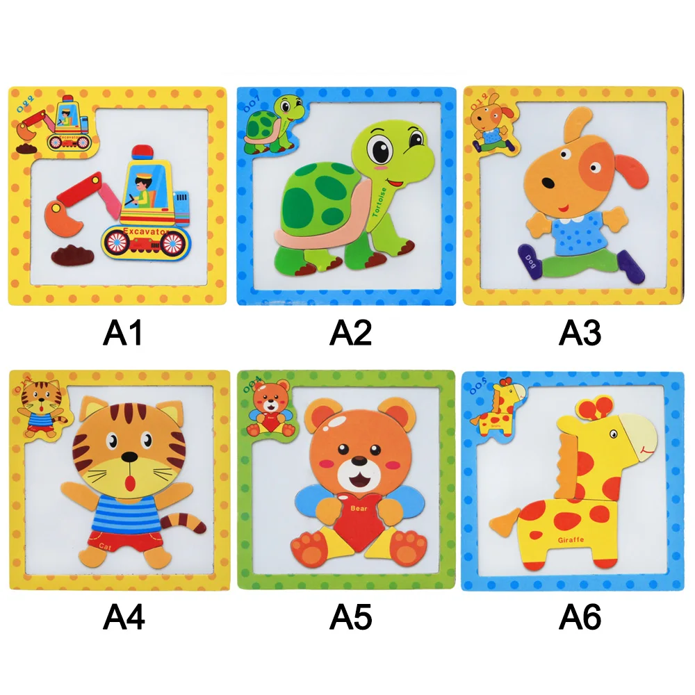 

Baby Kids Wooden Puzzle Toy 3D Magnetic Puzzle Jigsaw Toys Cartoon Puzzles Tangram Children Early Educational Toys Gift