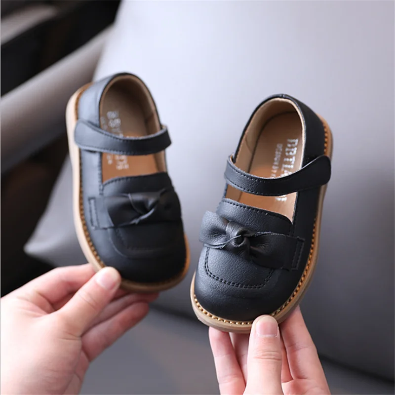 

Female baby leather shoes spring 2021 new children's shoes square toe children's single shoes fashion bow princess shoes