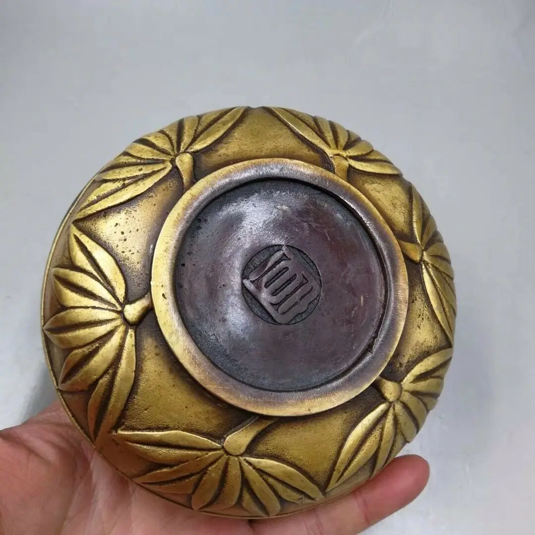 Изысканная китайская старая медная ручная работа бамбуковая Цикада украшение